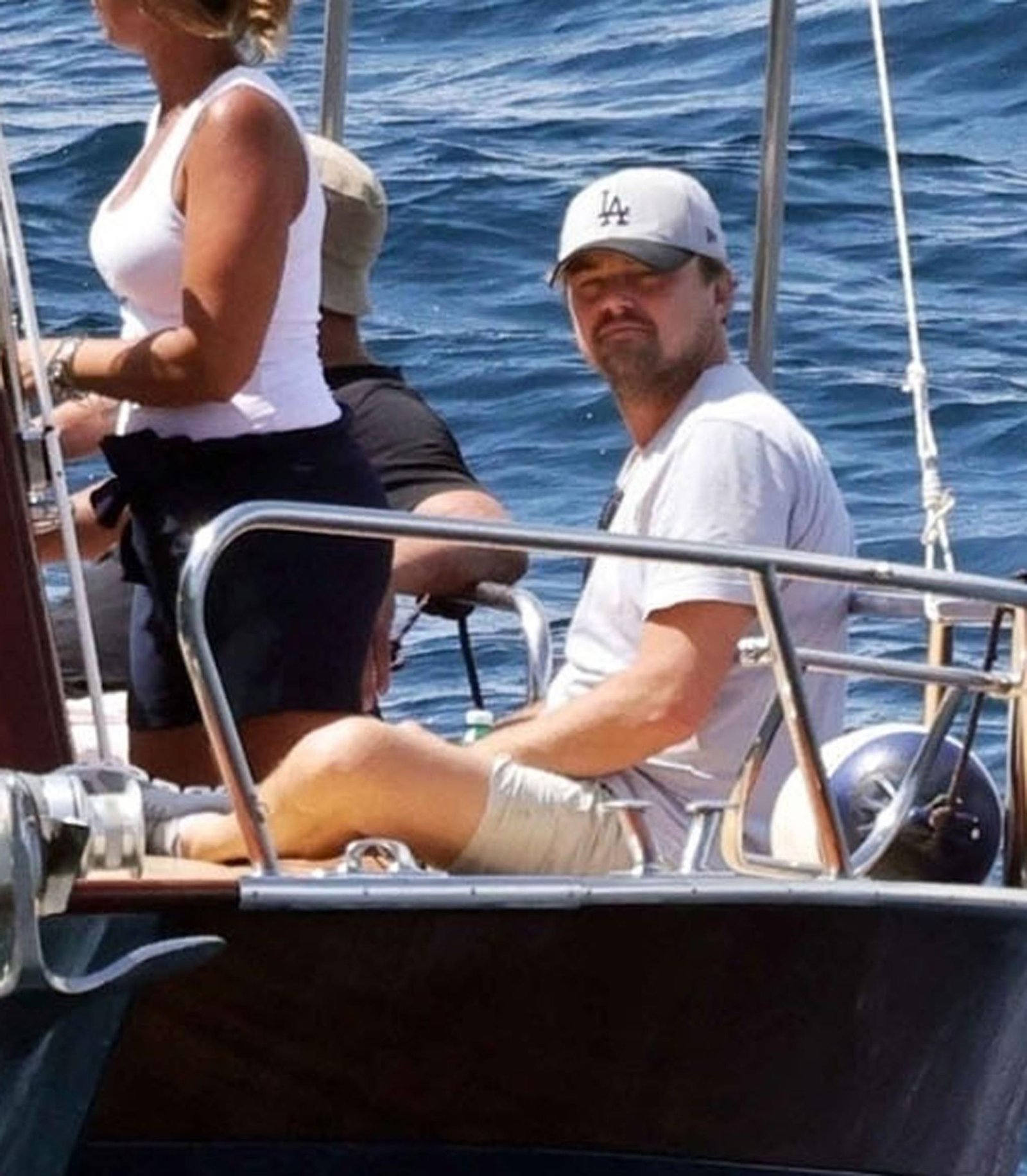 Leonardo DiCaprio on a boat.