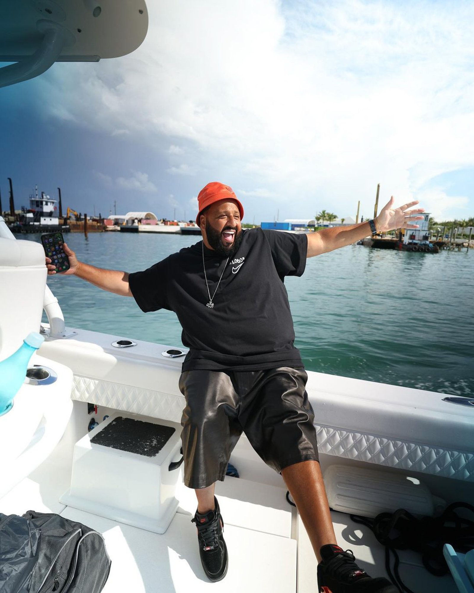 DJ Khalid on a boat