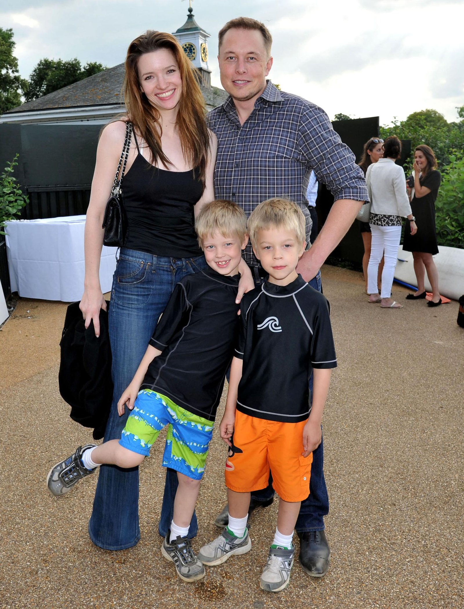 Elon Musk and Talulah Riley with their kids