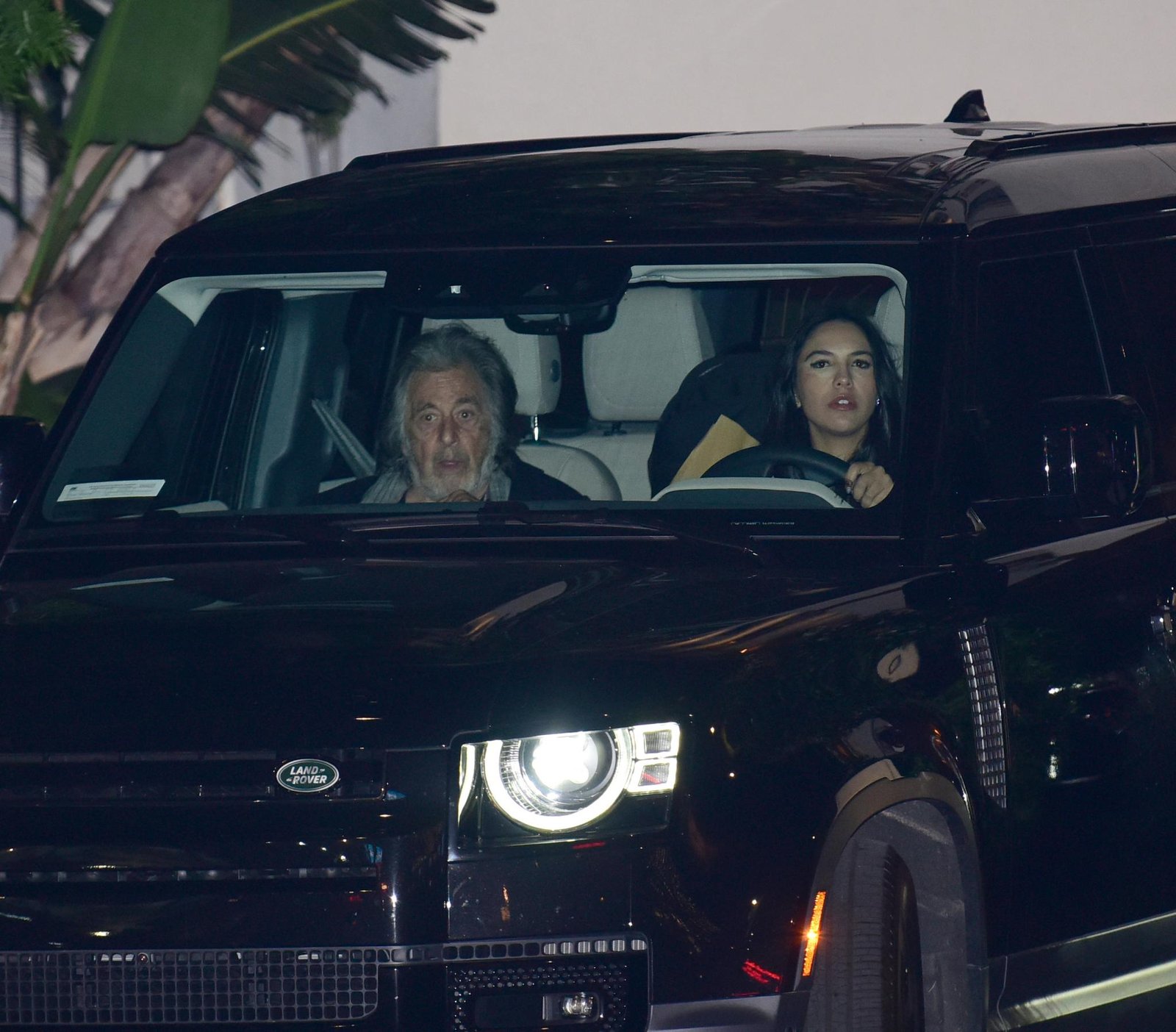 Al Pacino and Noor Alfallah driving.