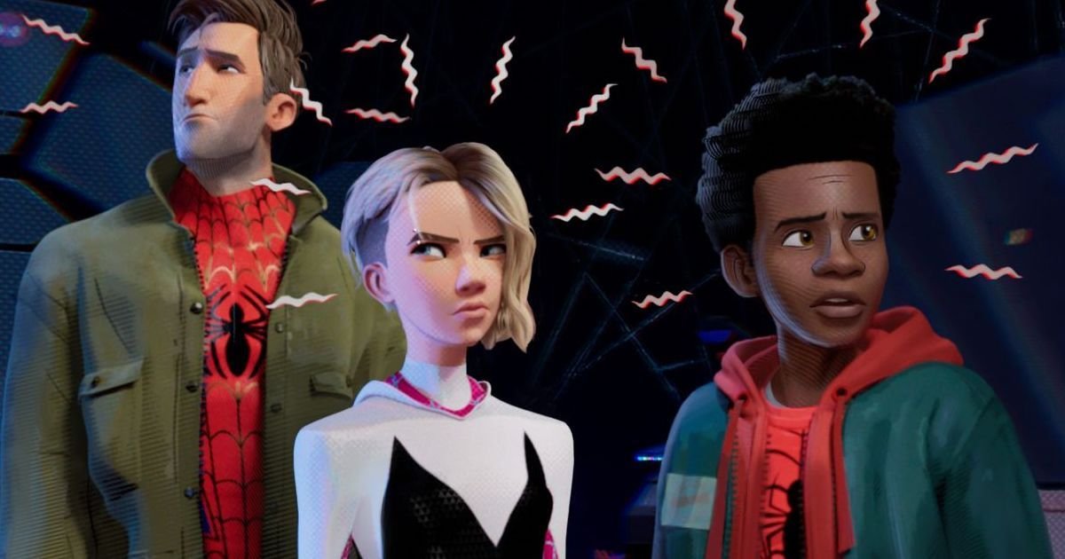 Spider-Man: Into The Spider-Verse Peter B Parker, Gwen Stacy, and Miles Morales