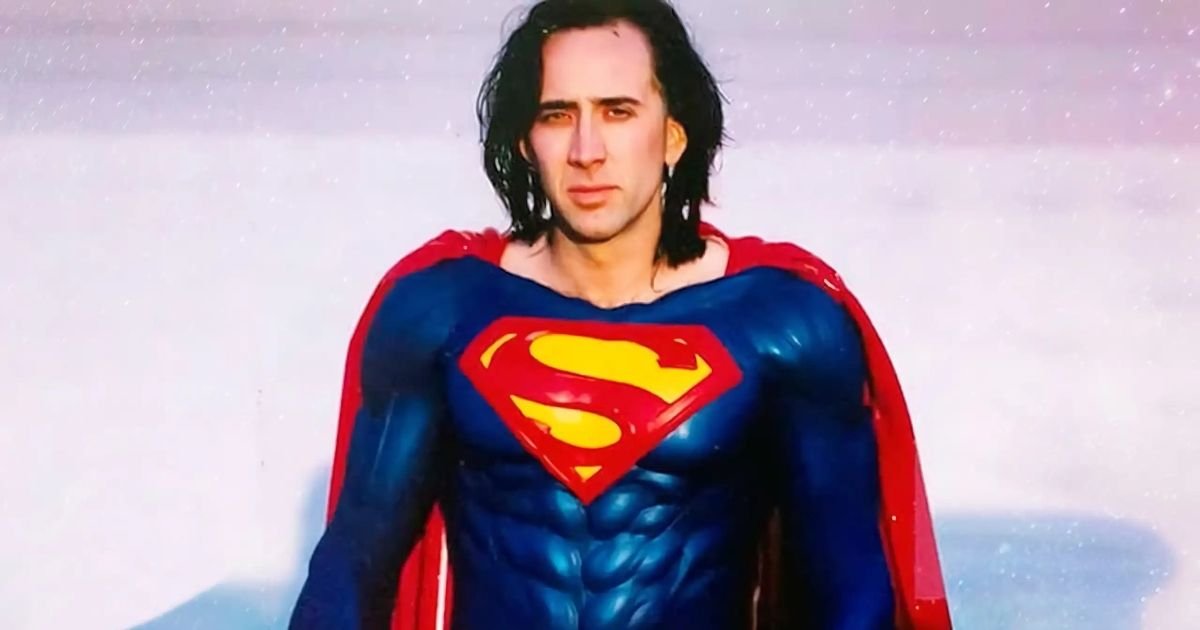 Nicolas Cage as Clark Kent in the scrapped Tim Burton movie Superman Lives