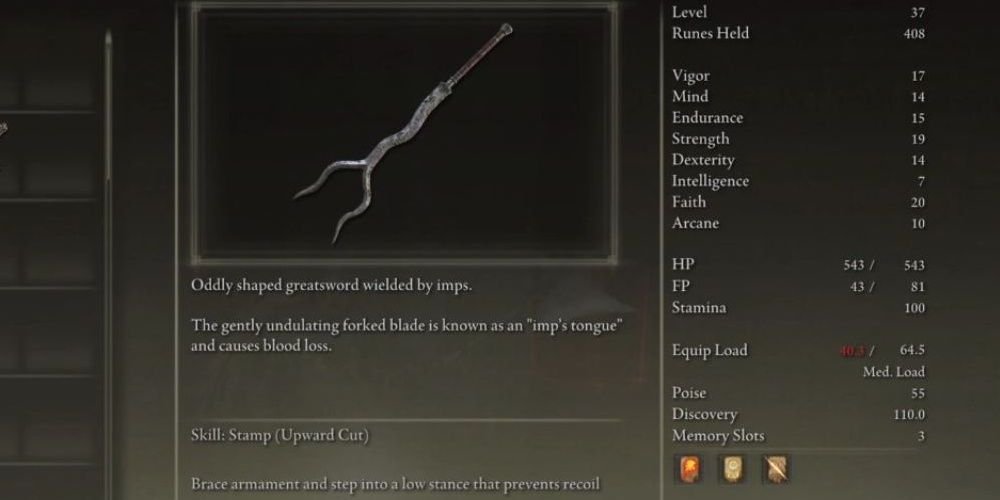 Image of the Forked Greatsword from Elden Ring. 