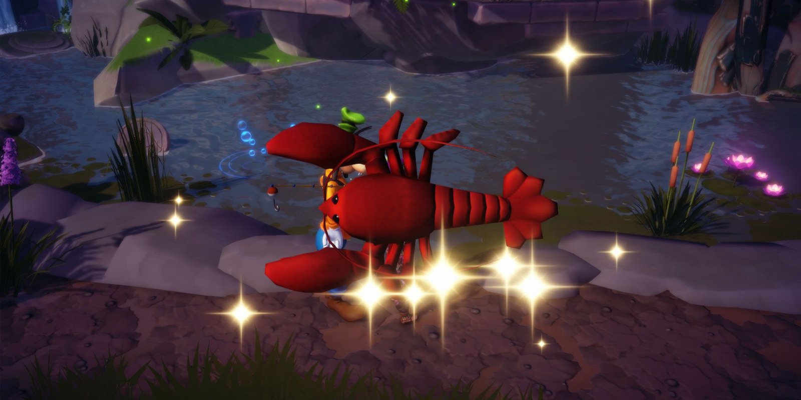 Catching Lobster in Disney Dreamlight Valley.