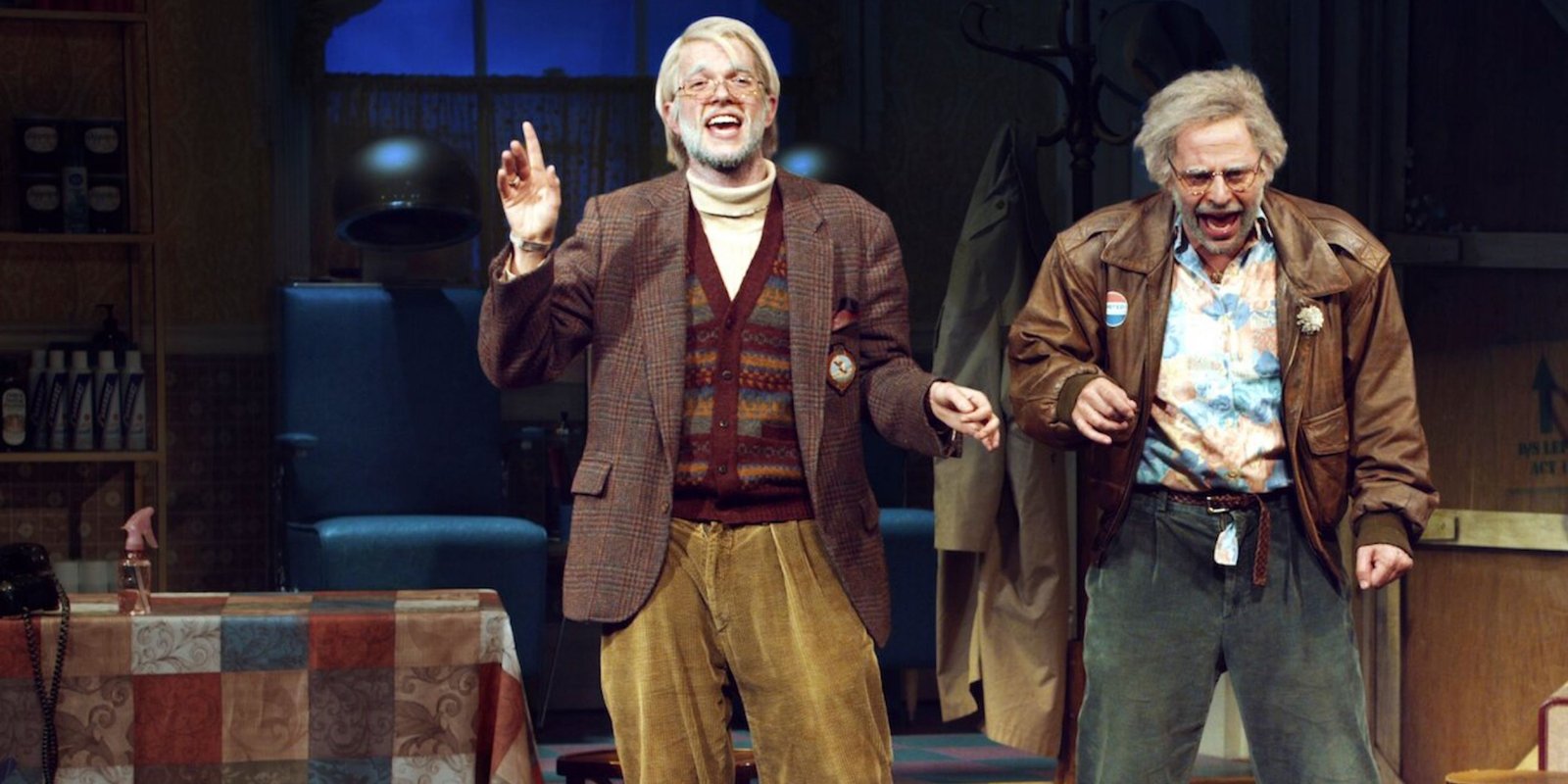 Two older men on stage in Oh Hello! on Broadway