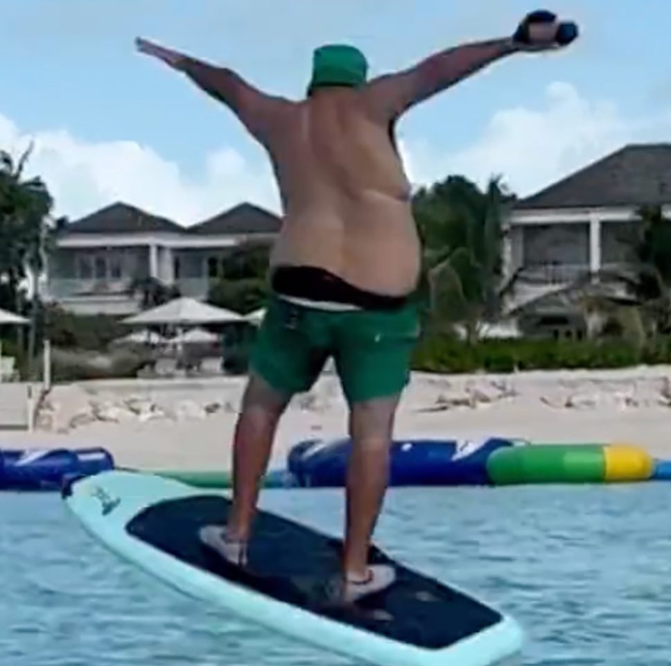 DJ Khaled surfing in Florida.