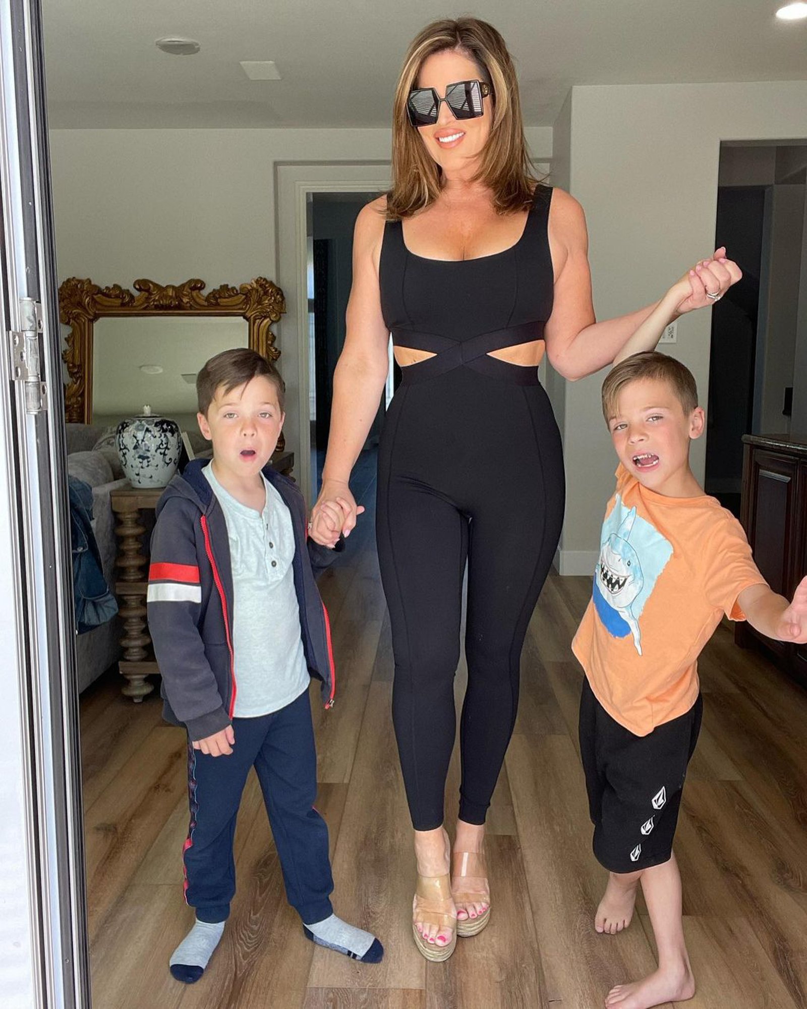 Emily Simpson with her twin boys.