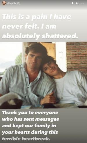 An old photo of Treat Williams that his daughter Ellie Williams shared online.