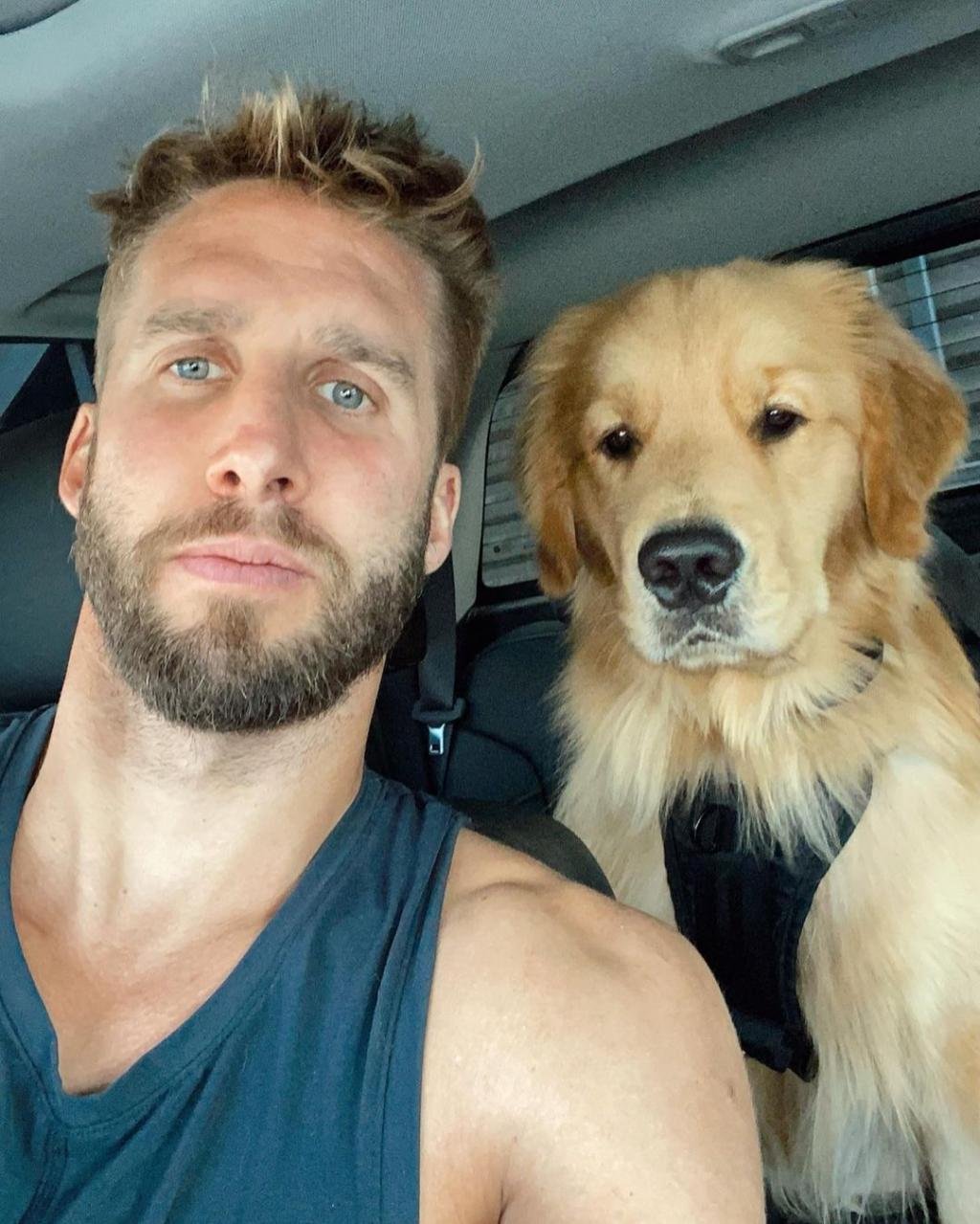 Shawn Booth and his dog.