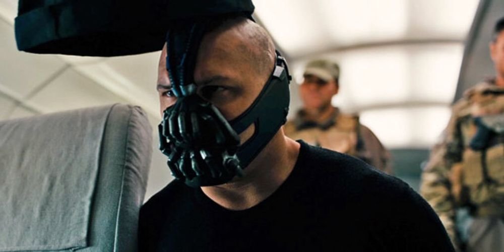 Bane Unmasked Dark Knight Rises Plane Tom Hardy