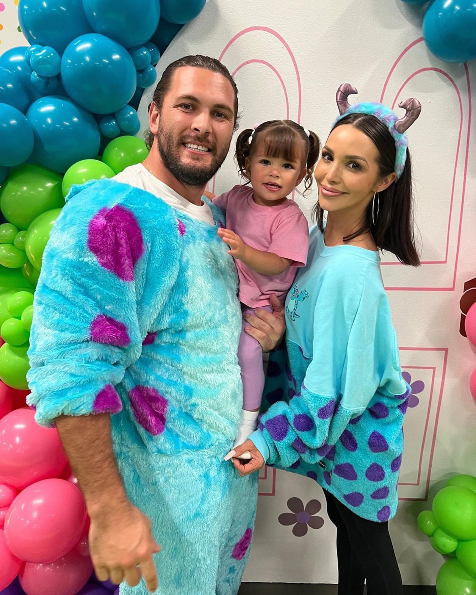 Scheana Shay and Brock with their daughter in costume.