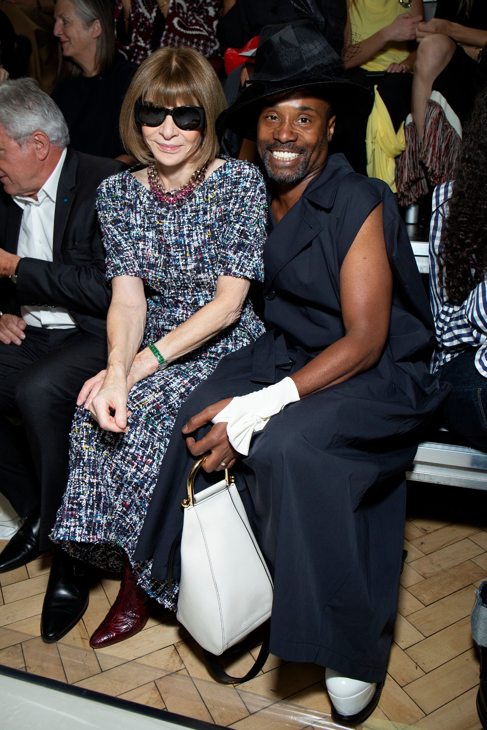 Anna Wintour and Billy Porter at a fashion show in 2020.