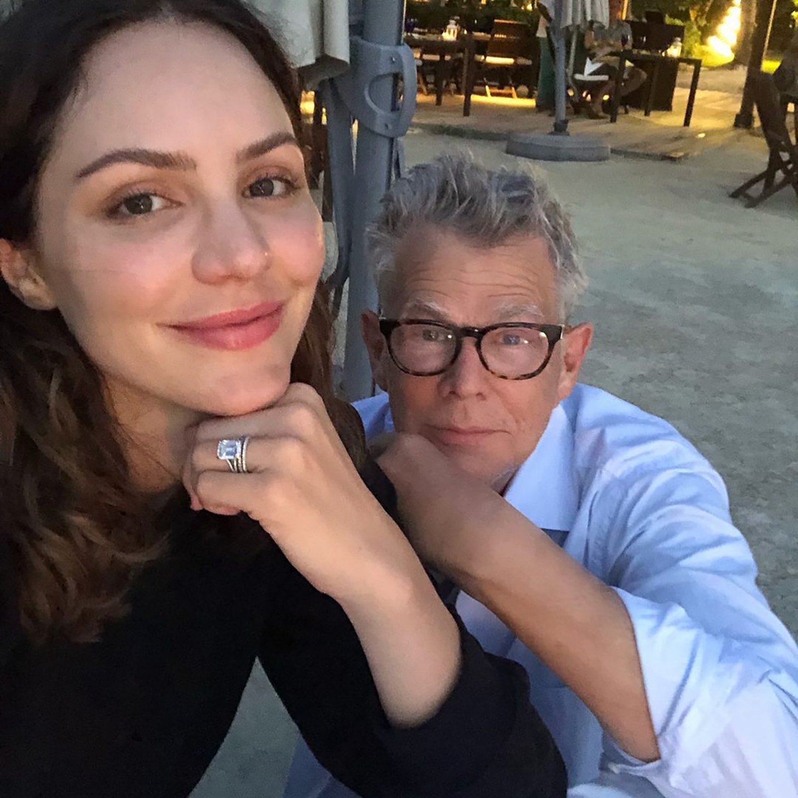 A selfie of David Foster and Katharine McPhee.