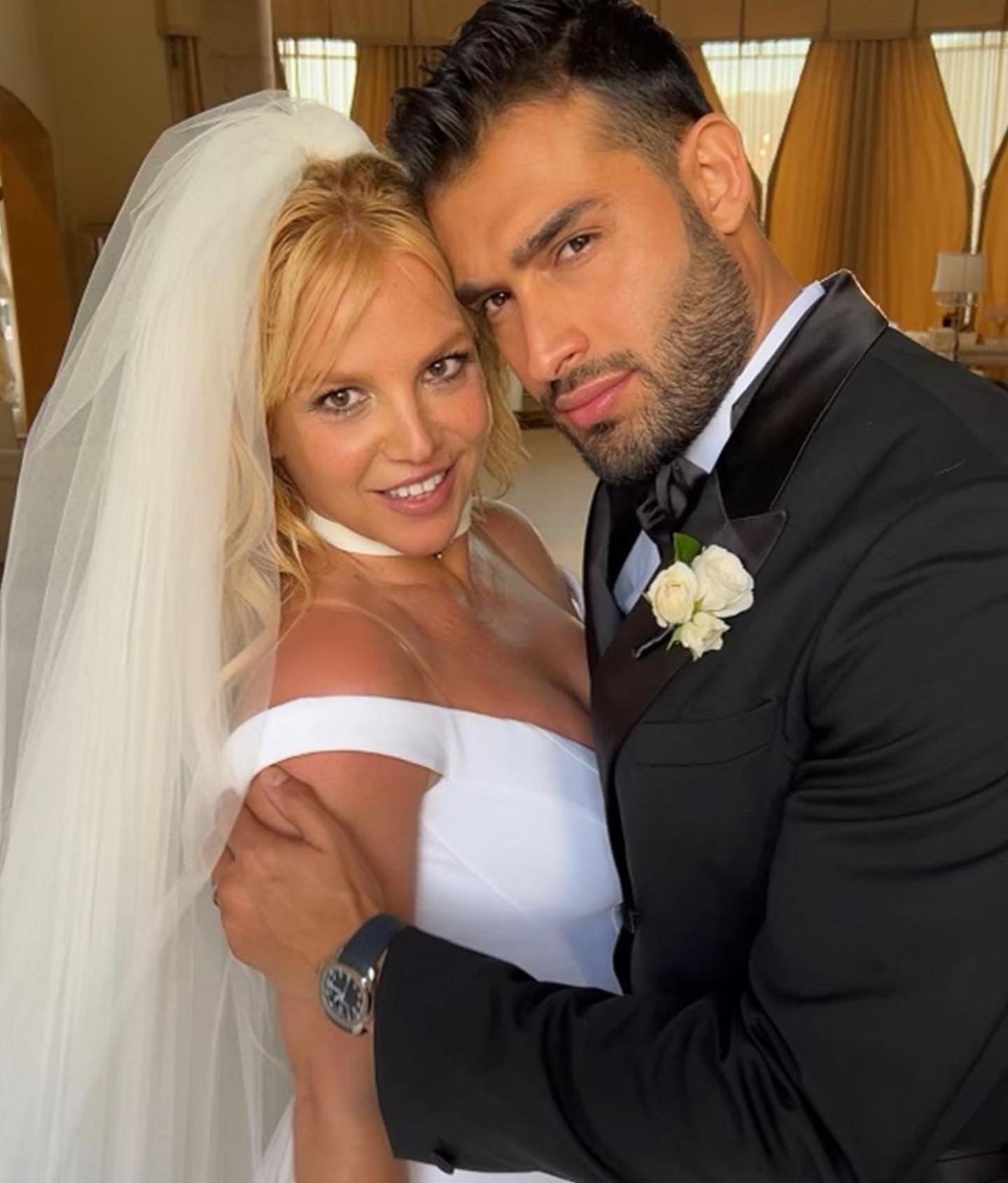 Britney Spears and Sam Asghari on their wedding day.