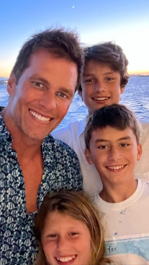 Tom Brady and his three kids. 