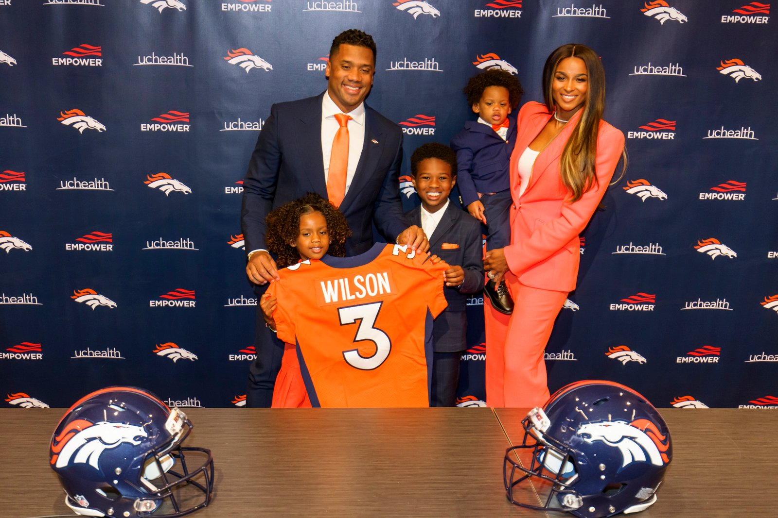 Ciara and Russell Wilson with their kids.